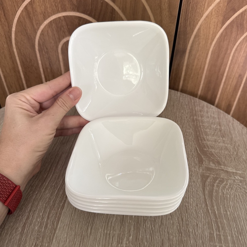 Set of 6 Corelle Winter Frost Square Fruit/Dessert (Sauce)